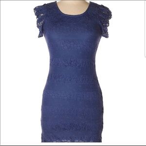 iz Byer Lace Navy Blue Dress